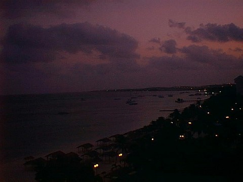 Resort & Palm Beach before sunrise
