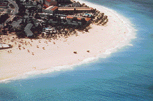 Aerial of Manchebo beach